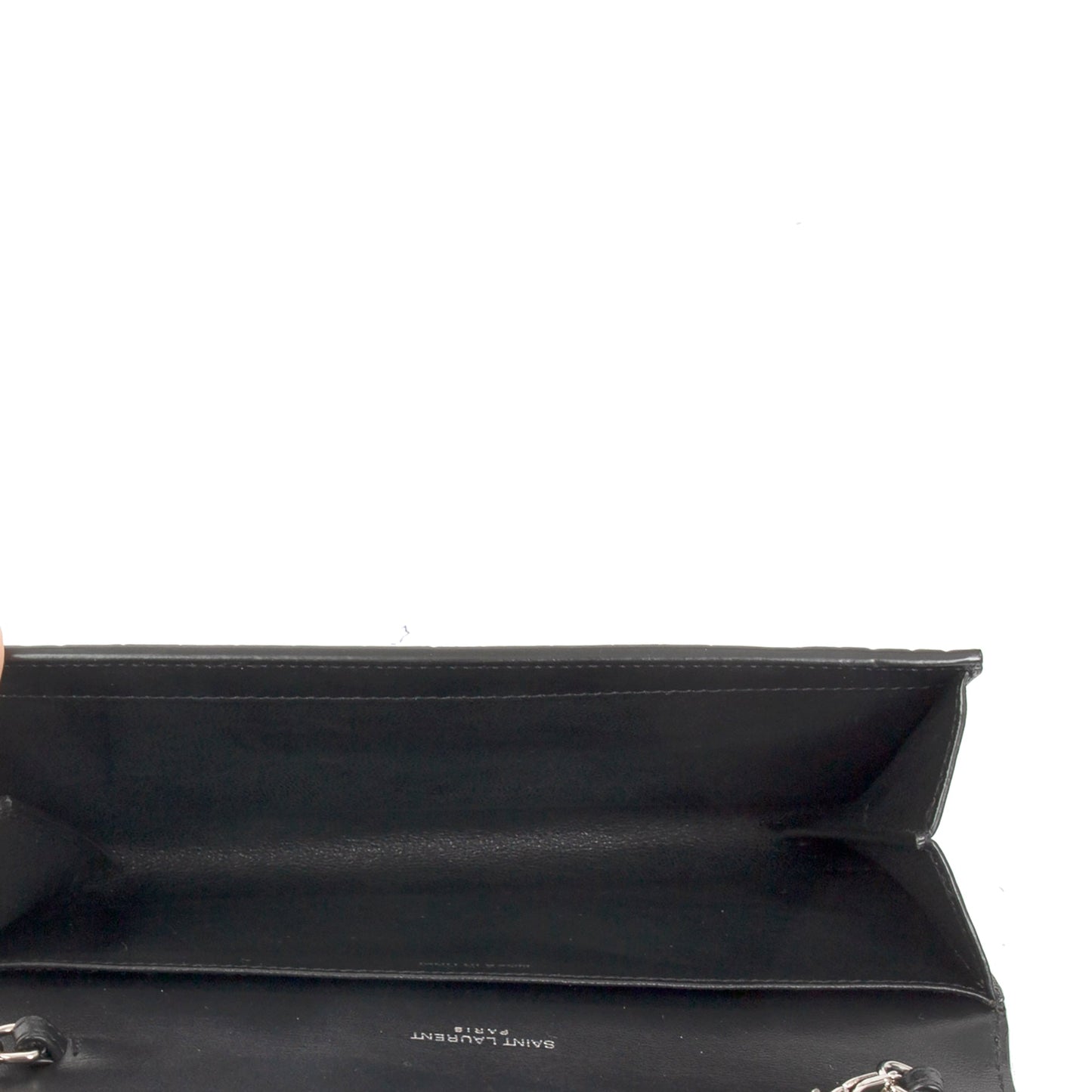 Saint Laurent Crocodile-Embossed Uptown Chain Wallet