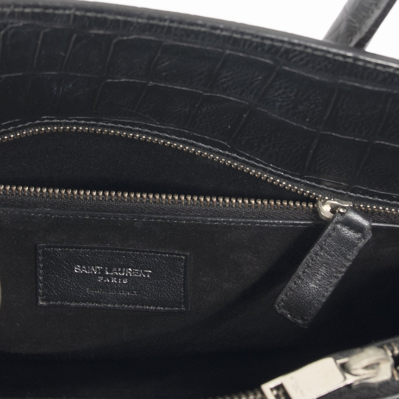 Saint Laurent Embossed Crocodile Small Sac De Jour