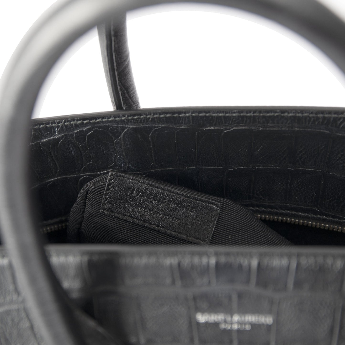 Saint Laurent Embossed Crocodile Small Sac De Jour