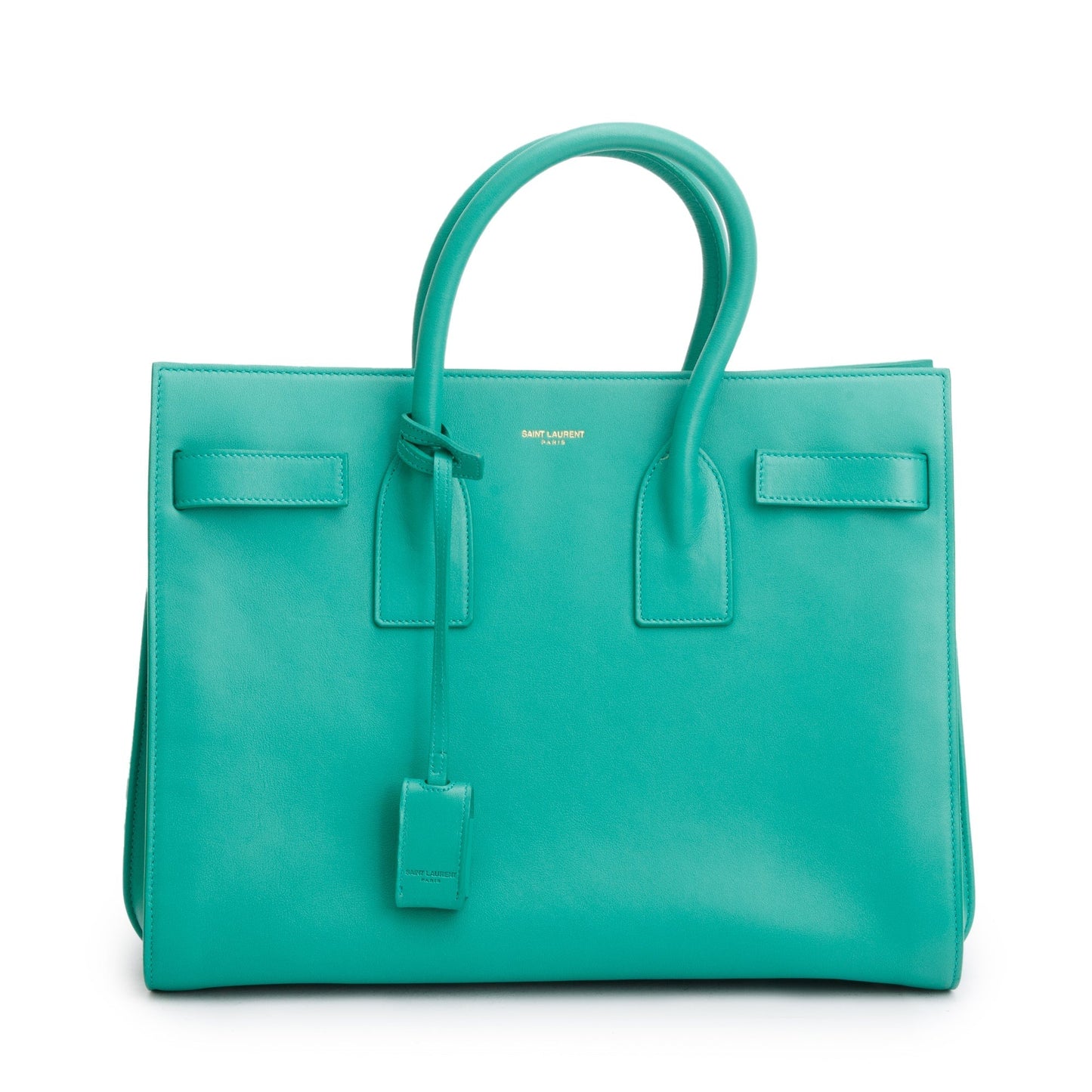 Saint Laurent Green Leather Small Sac De Jour