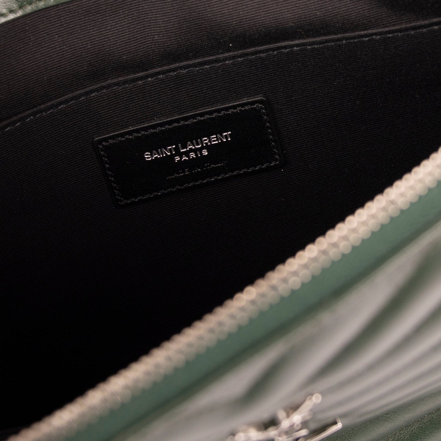 Saint Laurent Green Matelasse Document Holder