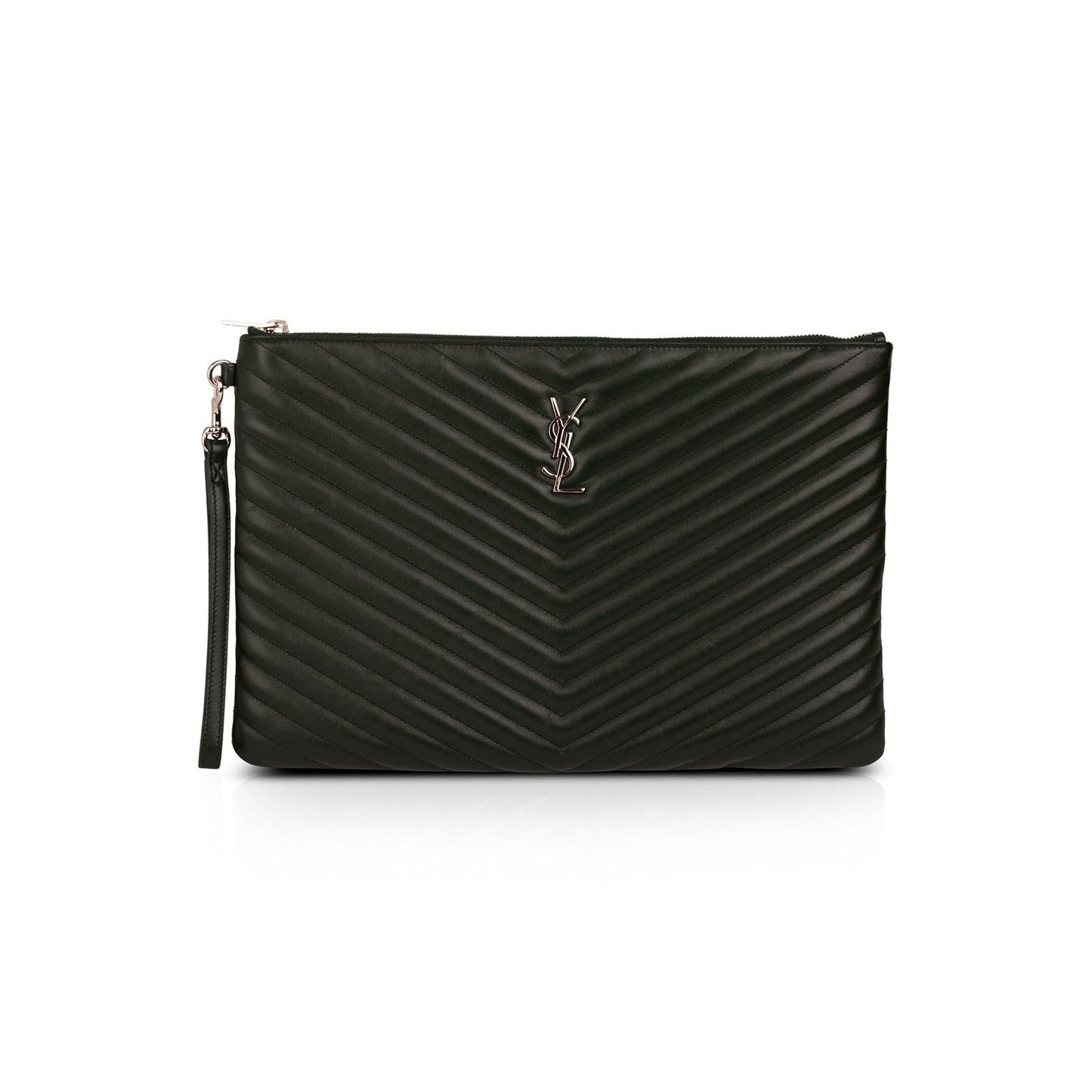 Saint Laurent Green Matelasse Document Holder