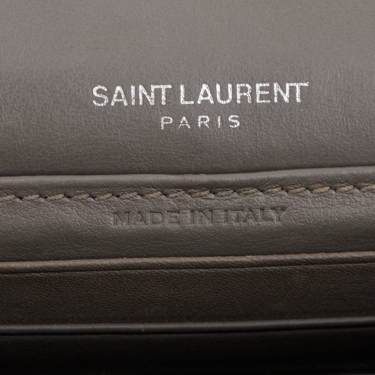 Saint Laurent Grey Crocodile Embossed Sunset Chain Wallet