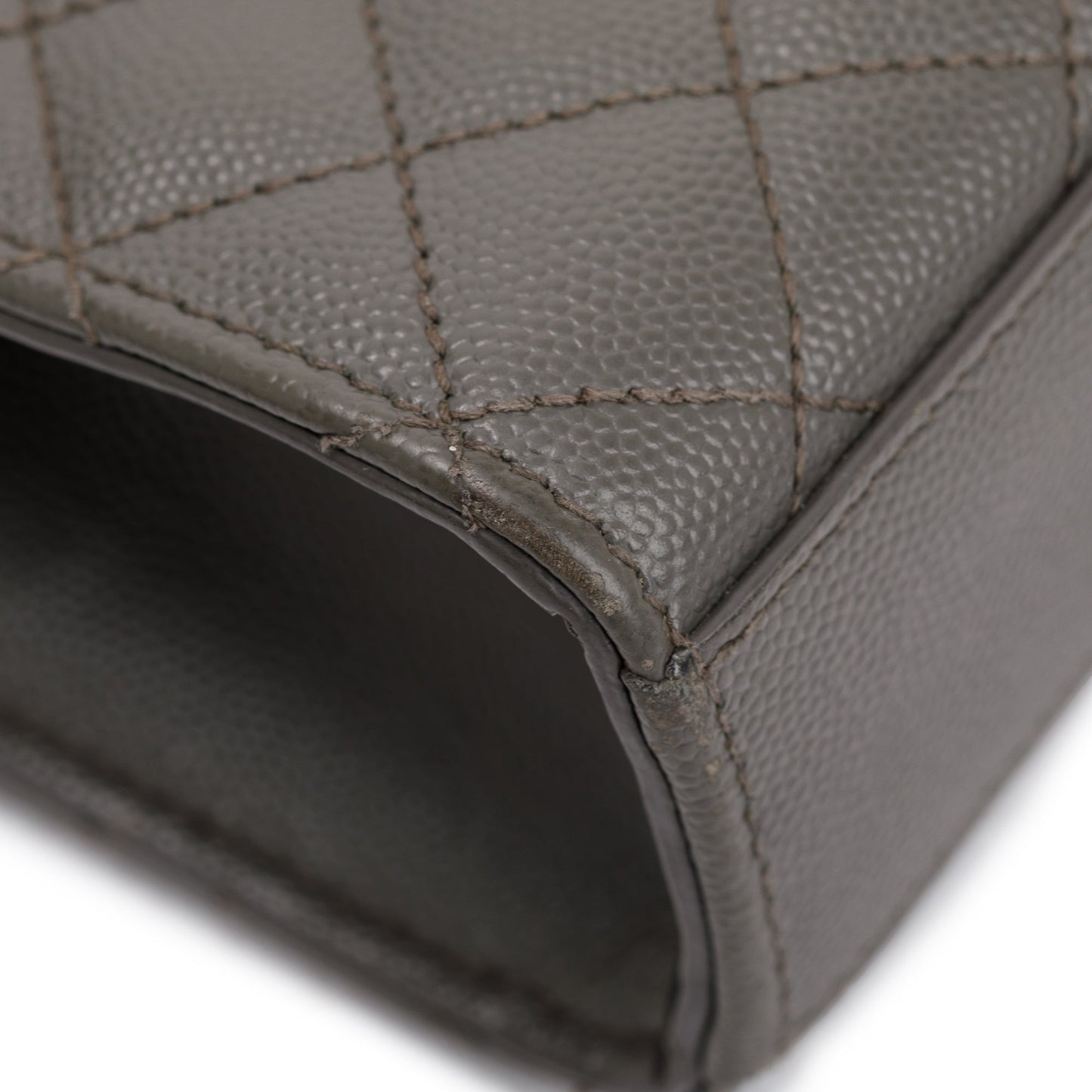 Saint Laurent Grey Grained De Poudre Medium Envelope Shoulder Bag