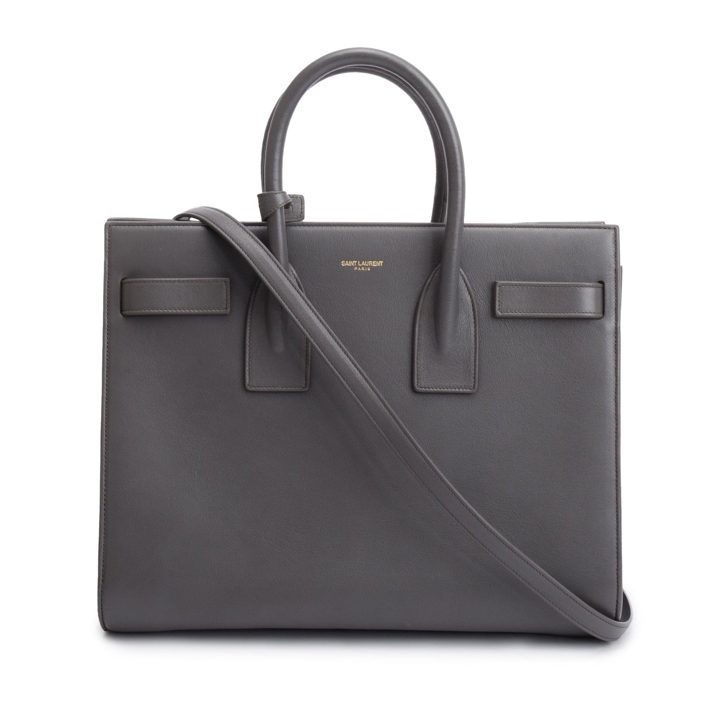 Saint Laurent Grey Leather Small Sac De Jour