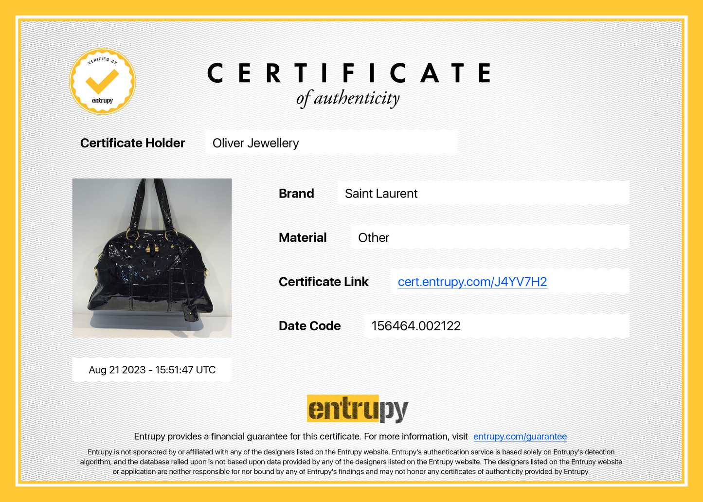 Saint Laurent Large Black Patent Leather Muse Bag