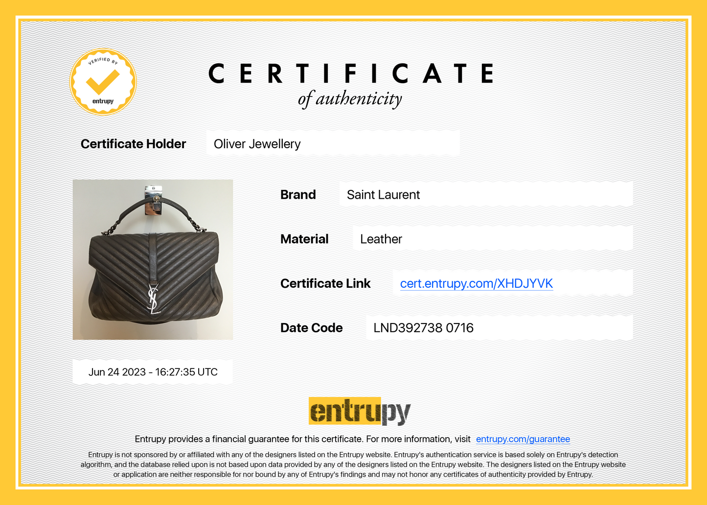 Saint Laurent Large Chevron College Bag