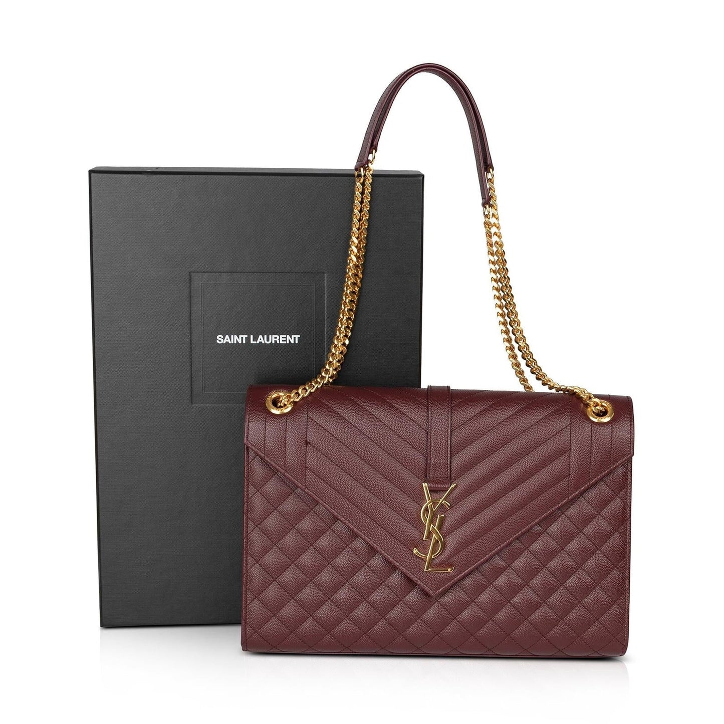 Saint Laurent Large Monogram Matelasse Envelope Chain Bag
