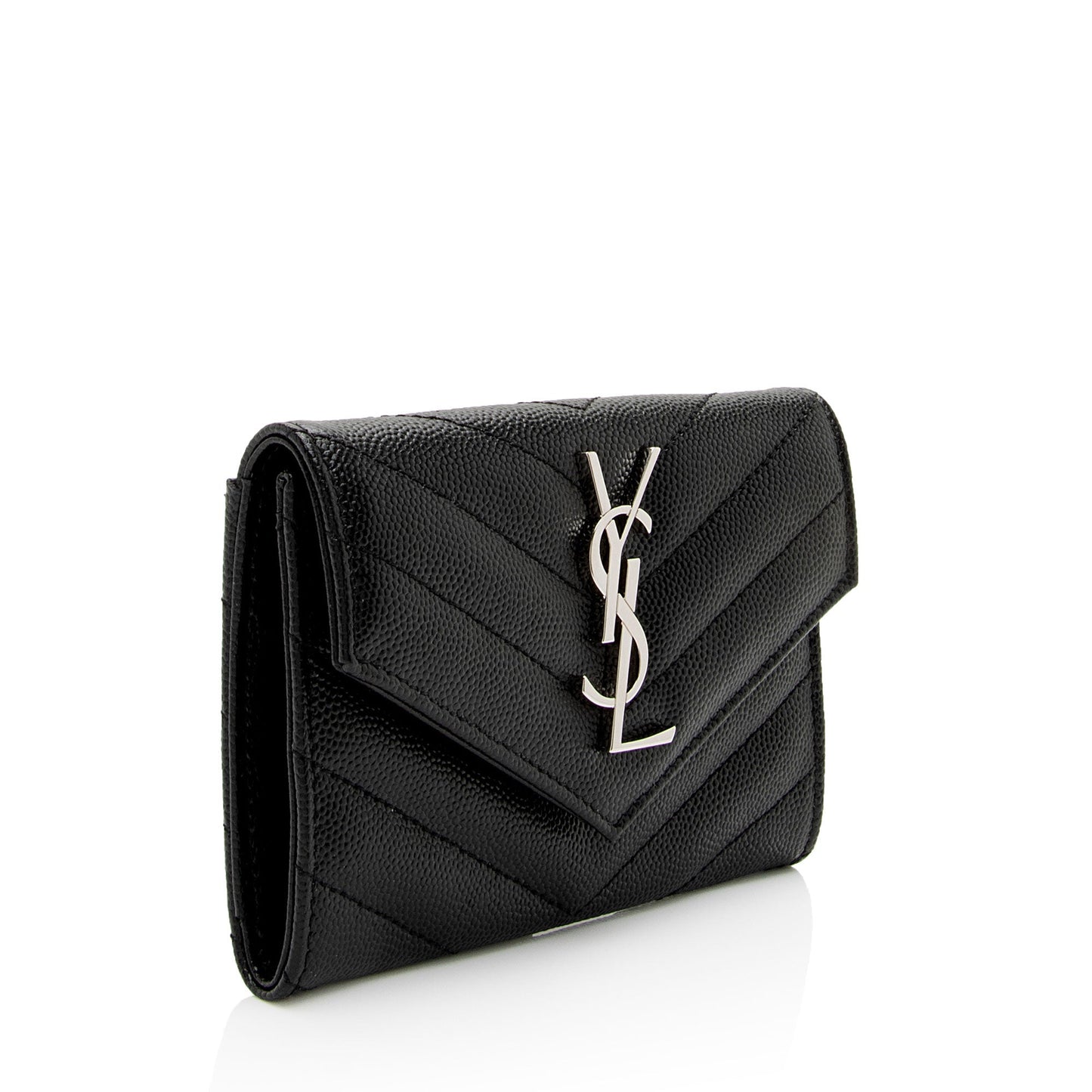 Luxury Saint Laurent Trending 2025 Matelasse Grain de Poudre Monogram Envelope Small Wallet (SHF-IW3B5H)