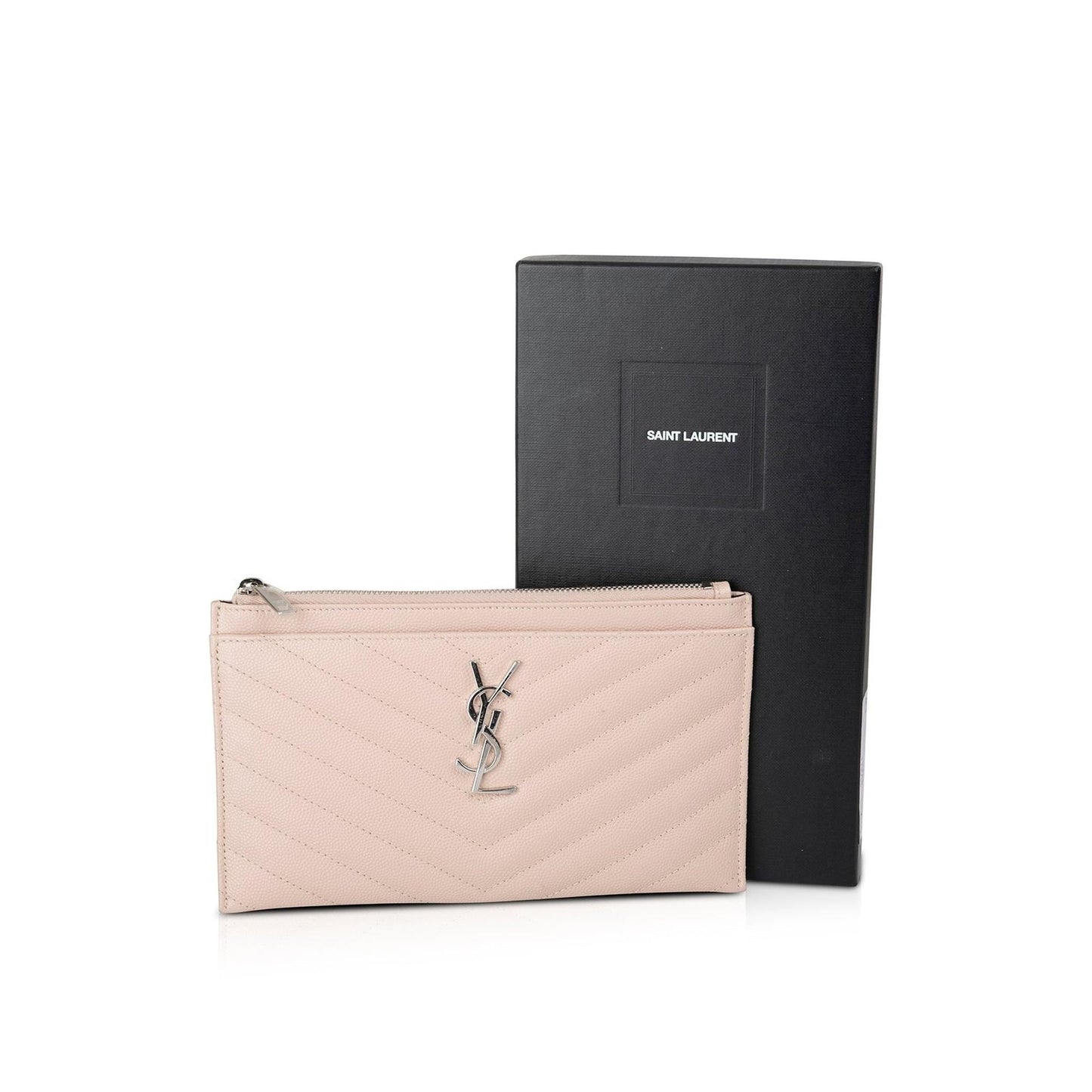 Saint Laurent Matelasse Monogram Bill Pouch