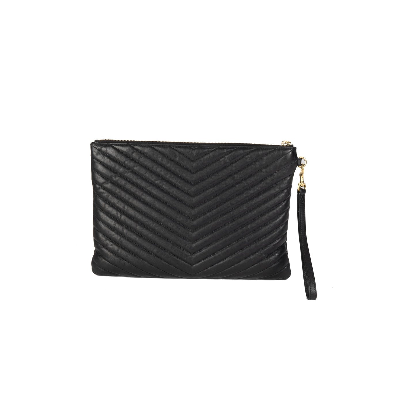 Saint Laurent Matelasse Monogram Wristlet Pouch