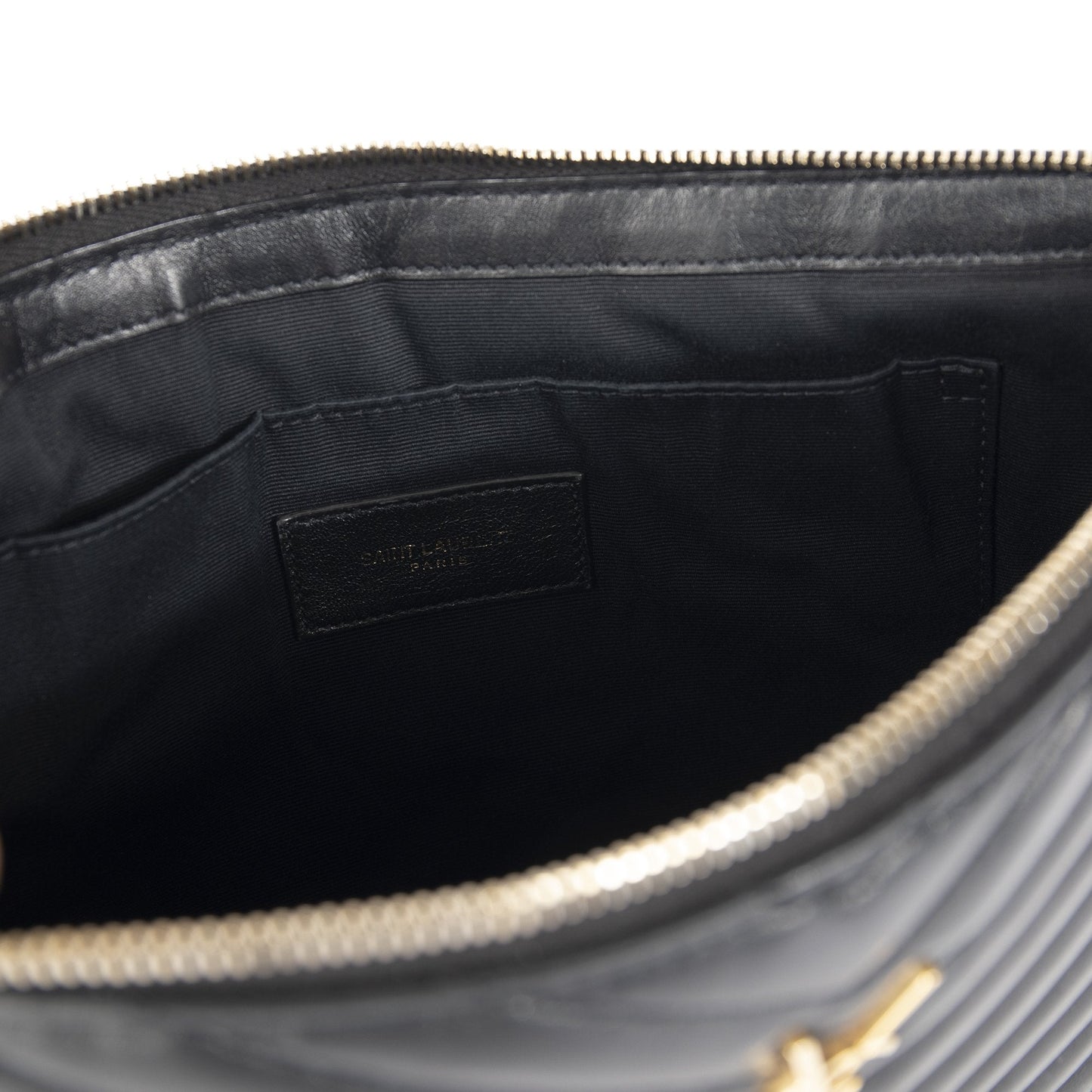 Saint Laurent Matelasse Monogram Wristlet Pouch
