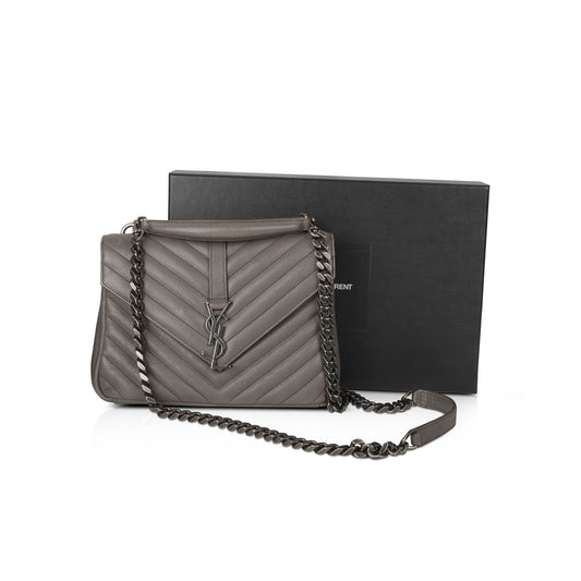 Saint Laurent Medium Chevron College Bag