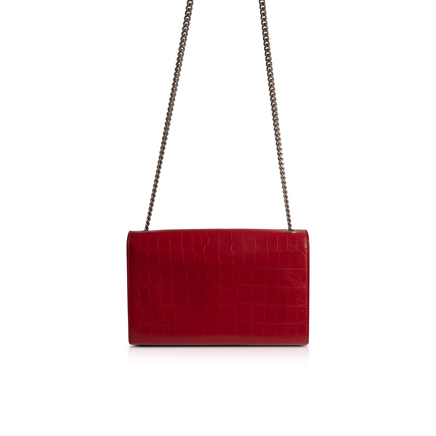 Saint Laurent Medium Croc-Embossed Monogram Kate Tassel Bag