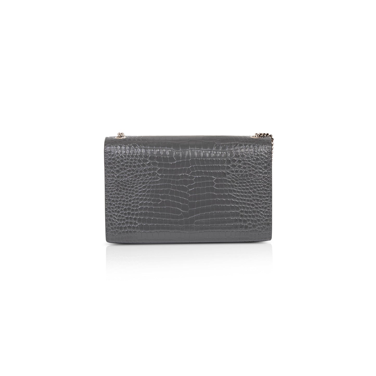 Saint Laurent Medium Croc Embossed Monogram Kate Tassel Bag