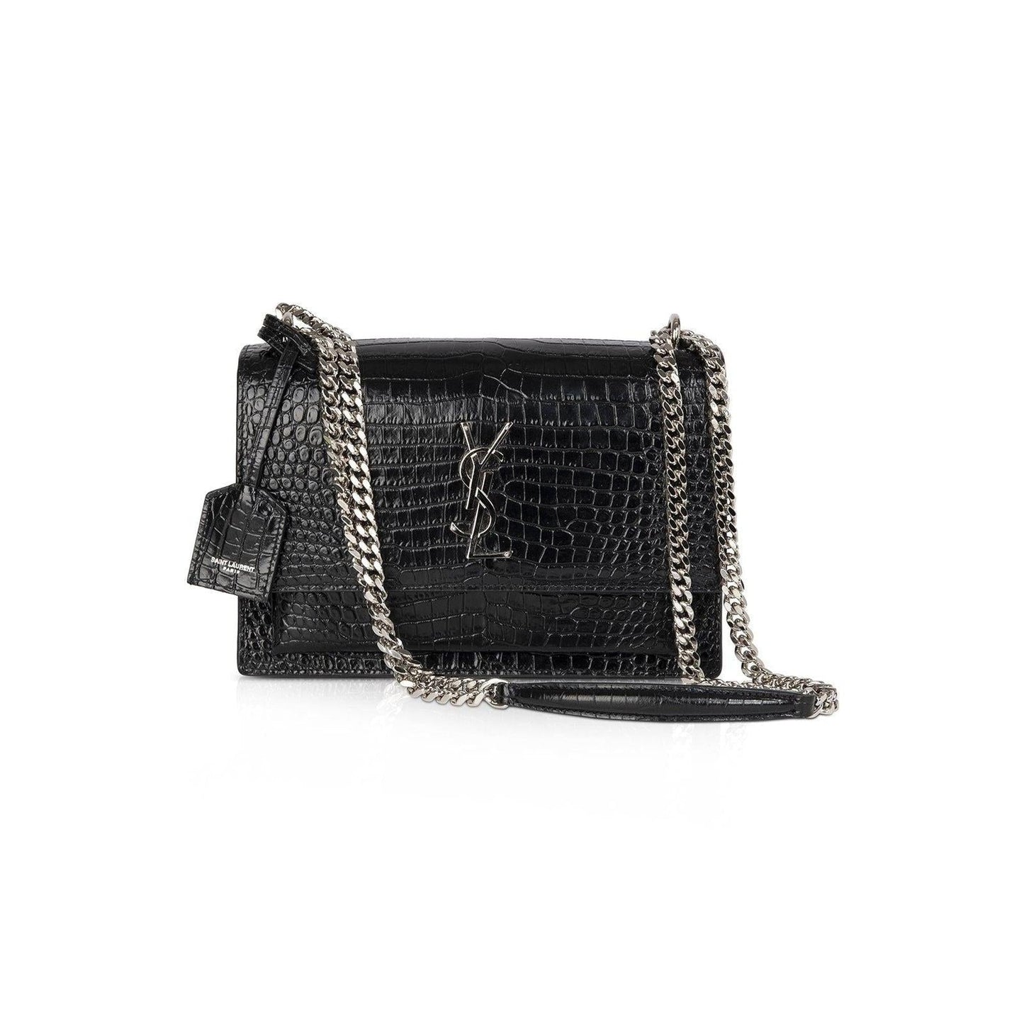 Saint Laurent Medium Crocodile Embossed Sunset Bag