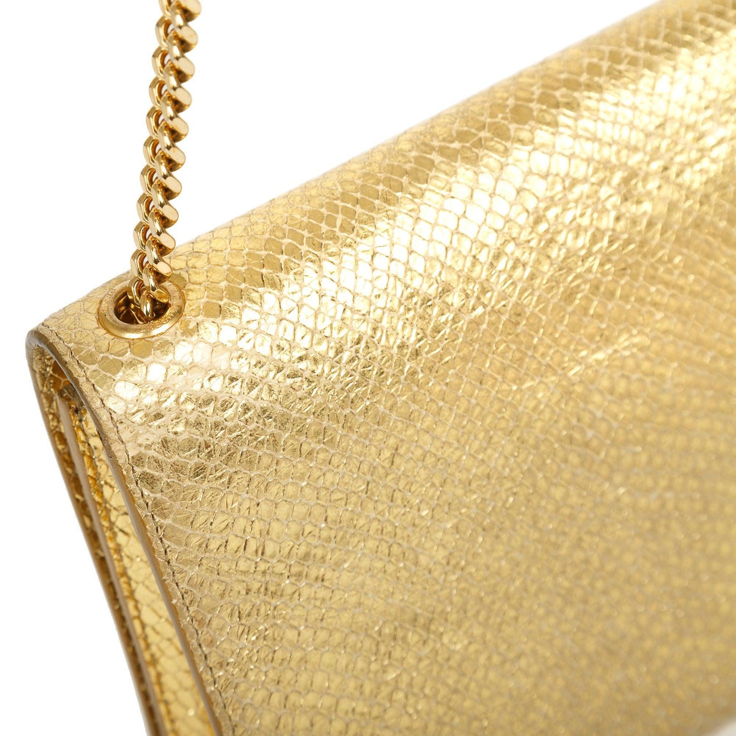 Saint Laurent Medium Python-Embossed Kate Monogram Tassel Bag