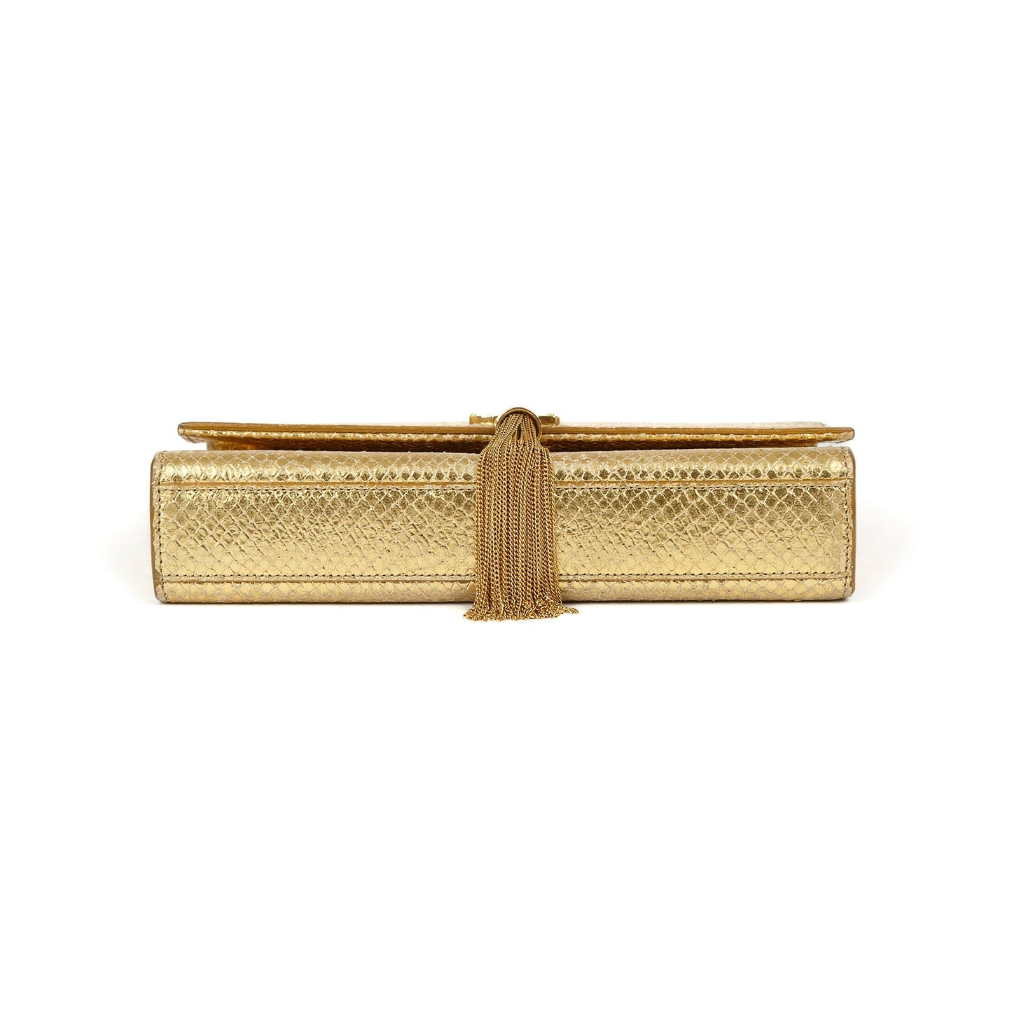 Saint Laurent Medium Python-Embossed Kate Monogram Tassel Bag