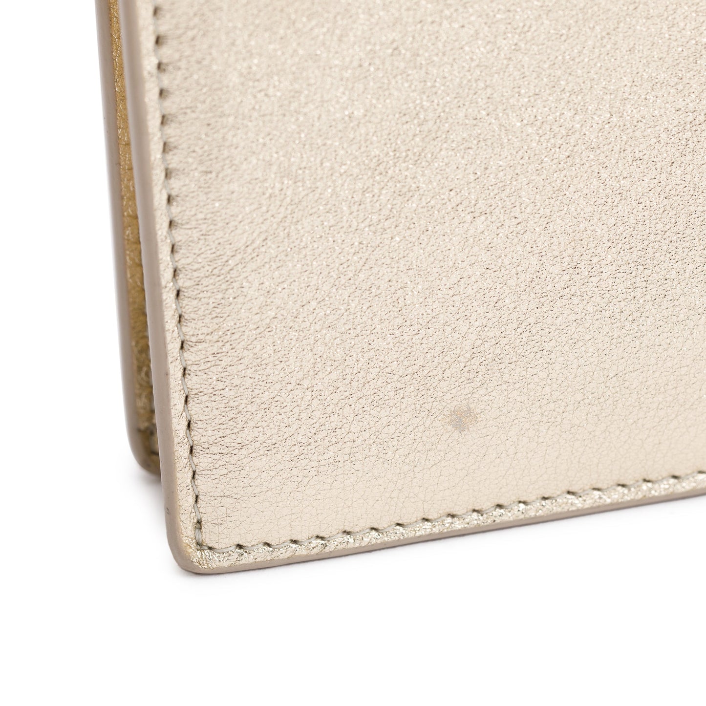 Saint Laurent Metallic Gold Leather Cassandre Envelope Chain Wallet