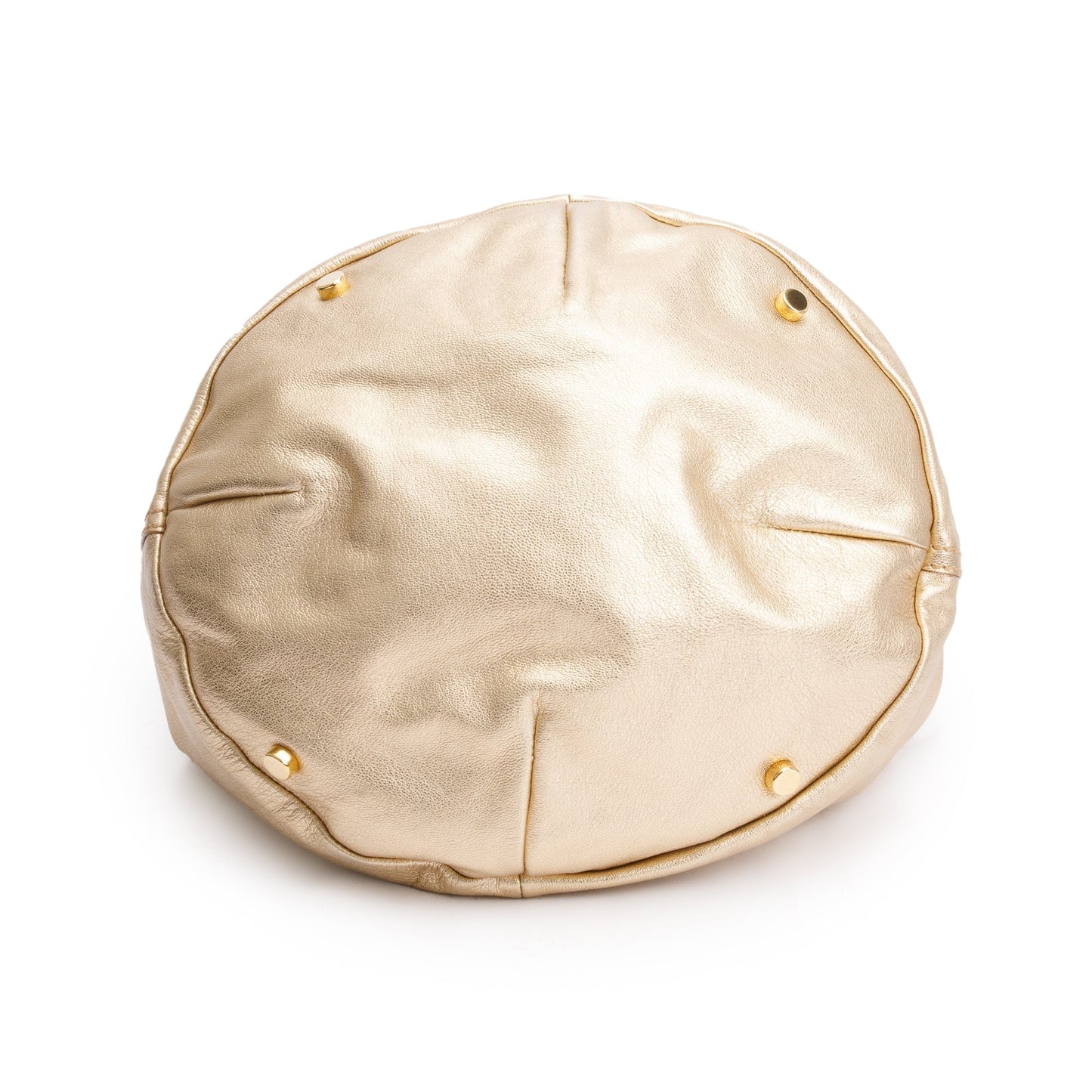 Saint Laurent Metallic Gold Patent Leather Capri Bucket Bag