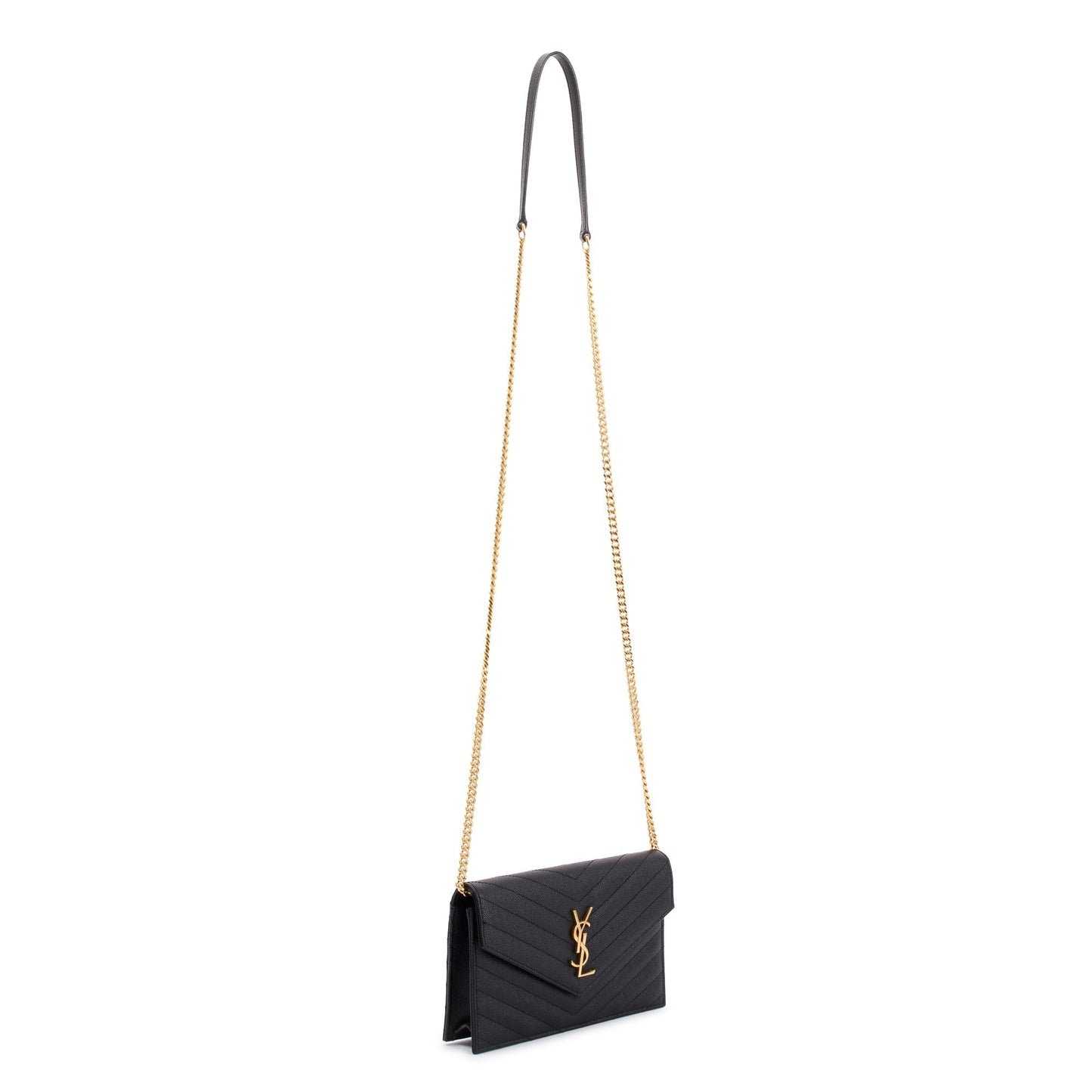 Saint Laurent Monogram Matelasse Envelope Chain Wallet