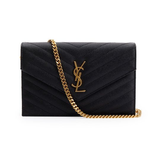 Saint Laurent Monogram Matelasse Envelope Chain Wallet