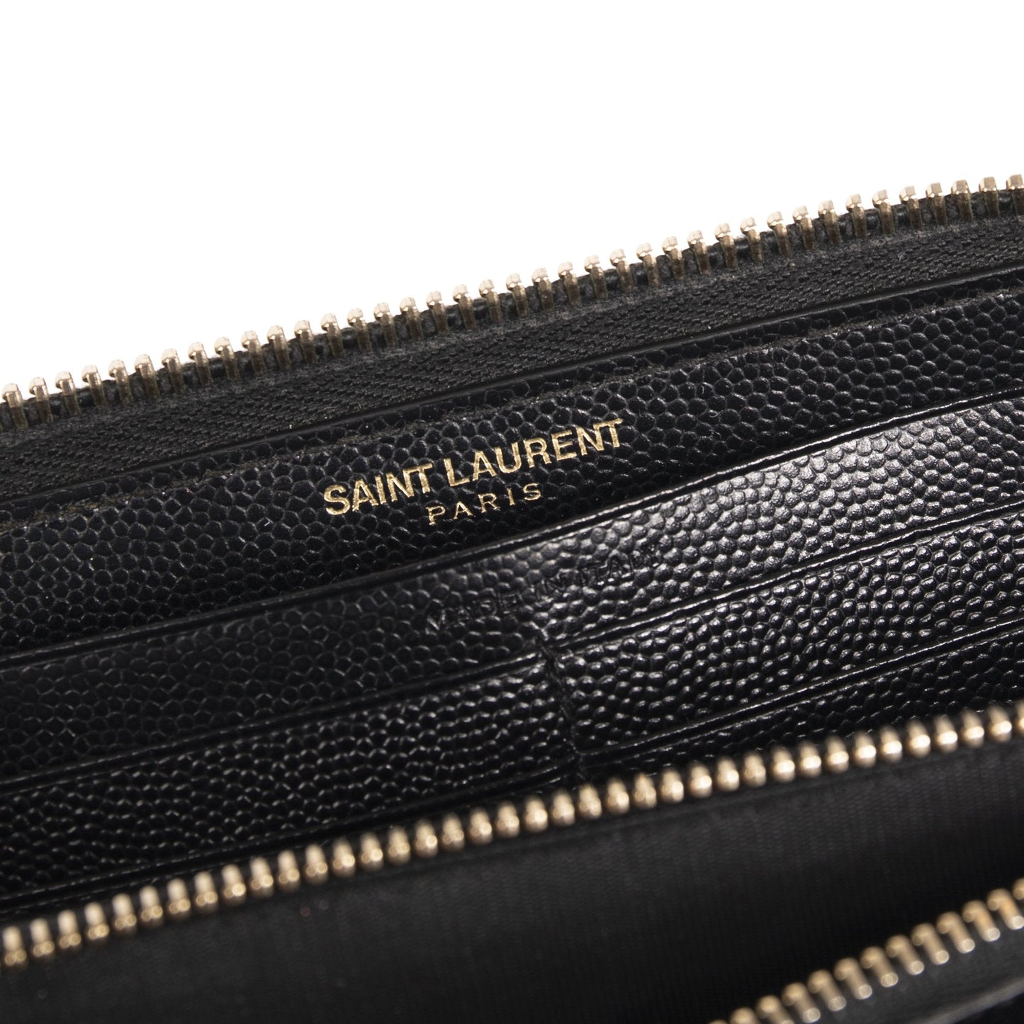 Saint Laurent Monogram Zip-Up Leather Wallet