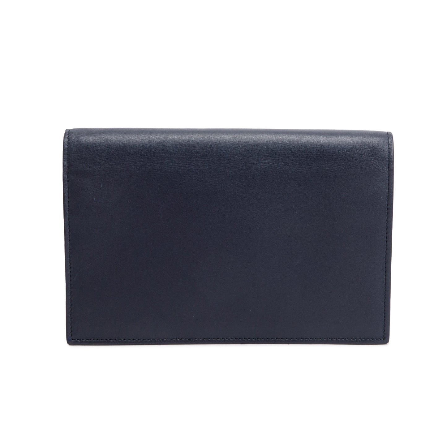 Saint Laurent Navy Calfskin Leather Kate Tassel Wallet on Chain