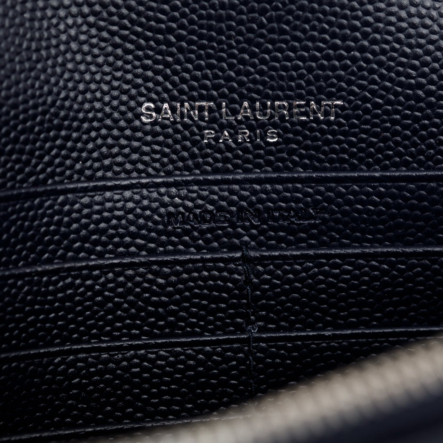 Saint Laurent  Navy Cassandre Matelasse Envelope Chain Wallet