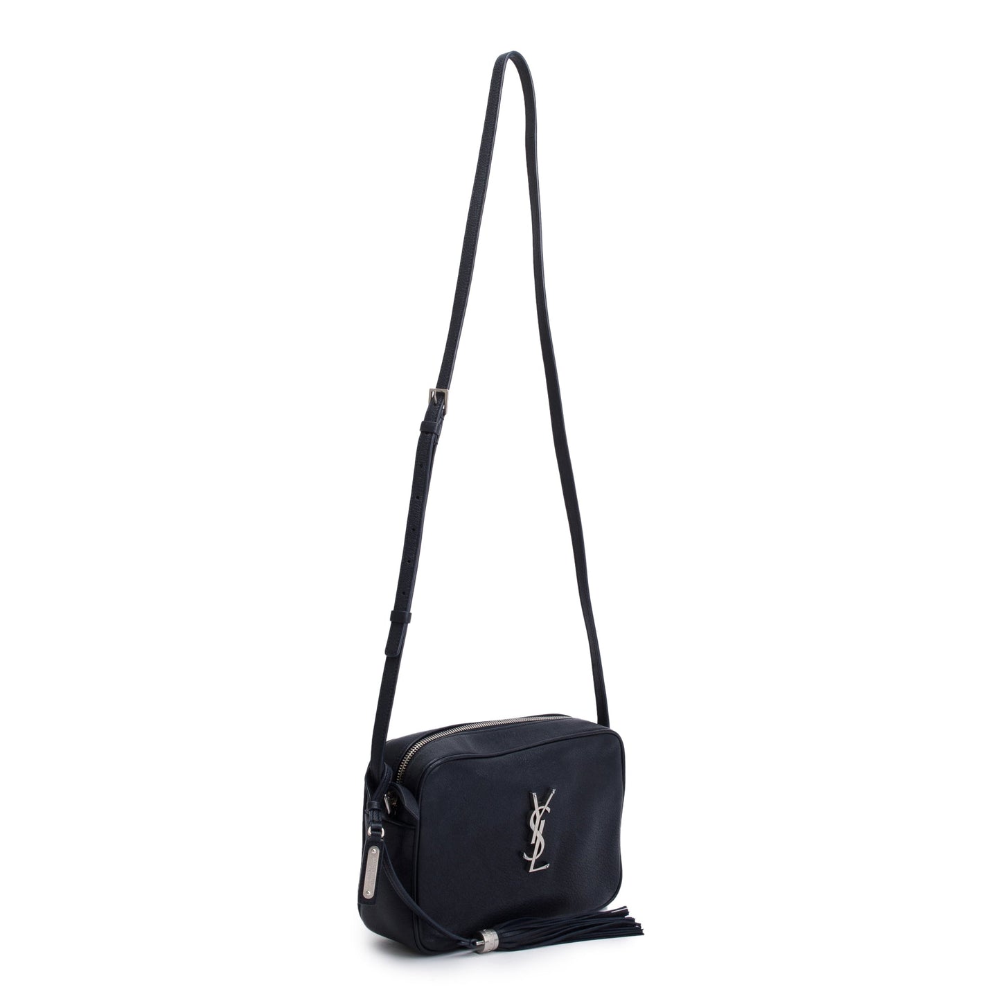 Saint Laurent Navy Monogram Leather Small Lou Camera Bag