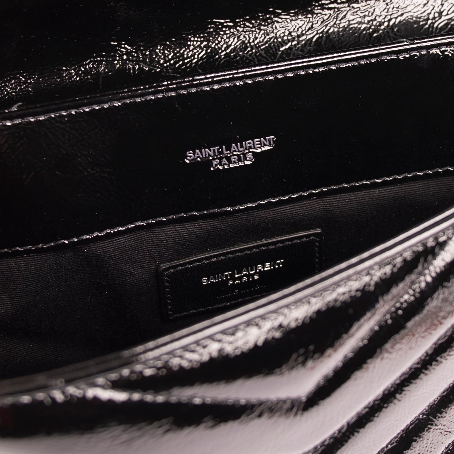 Saint Laurent Patent Leather Monogram LouLou Document Clutch