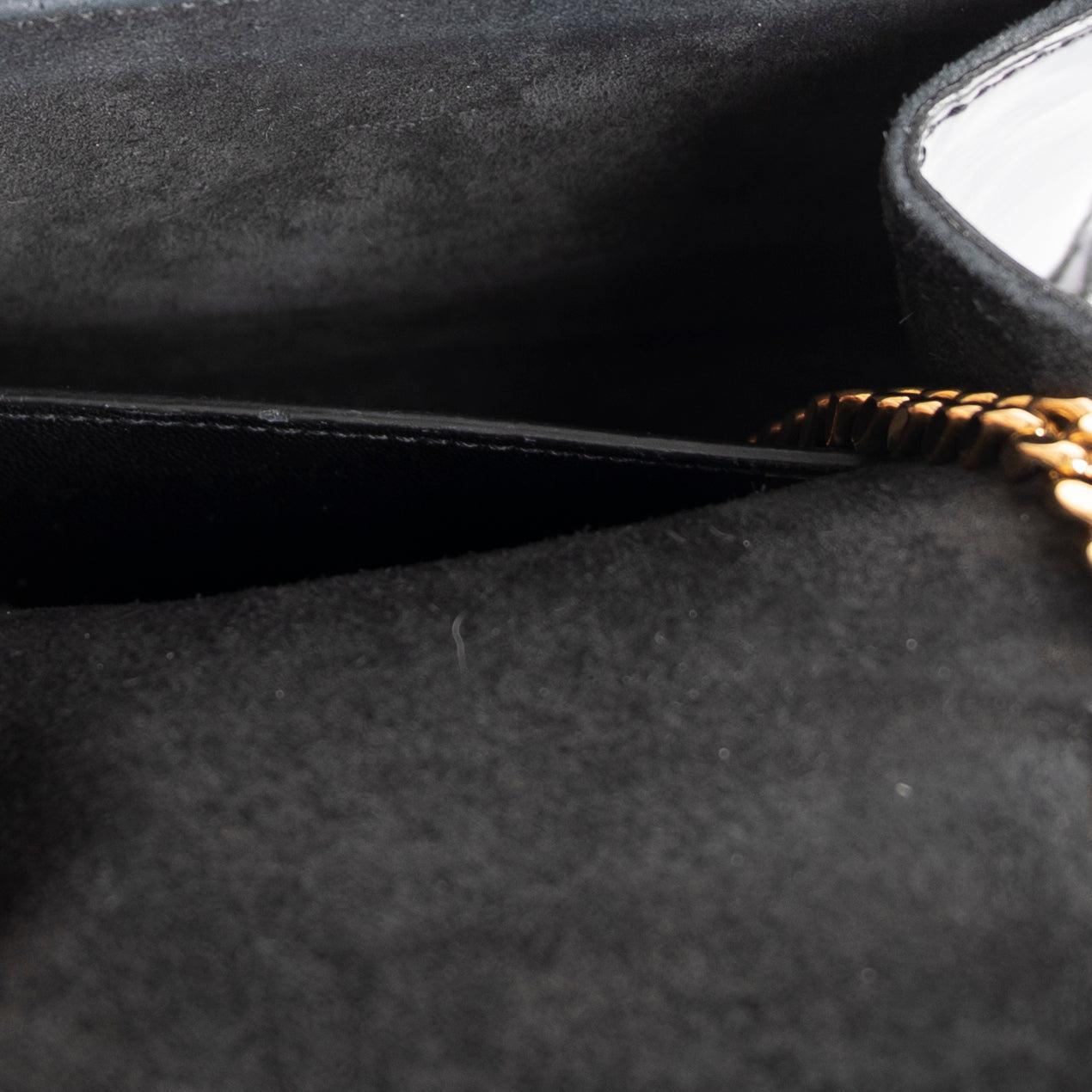 Saint Laurent Patent Leather Monogram Small Kate Bag