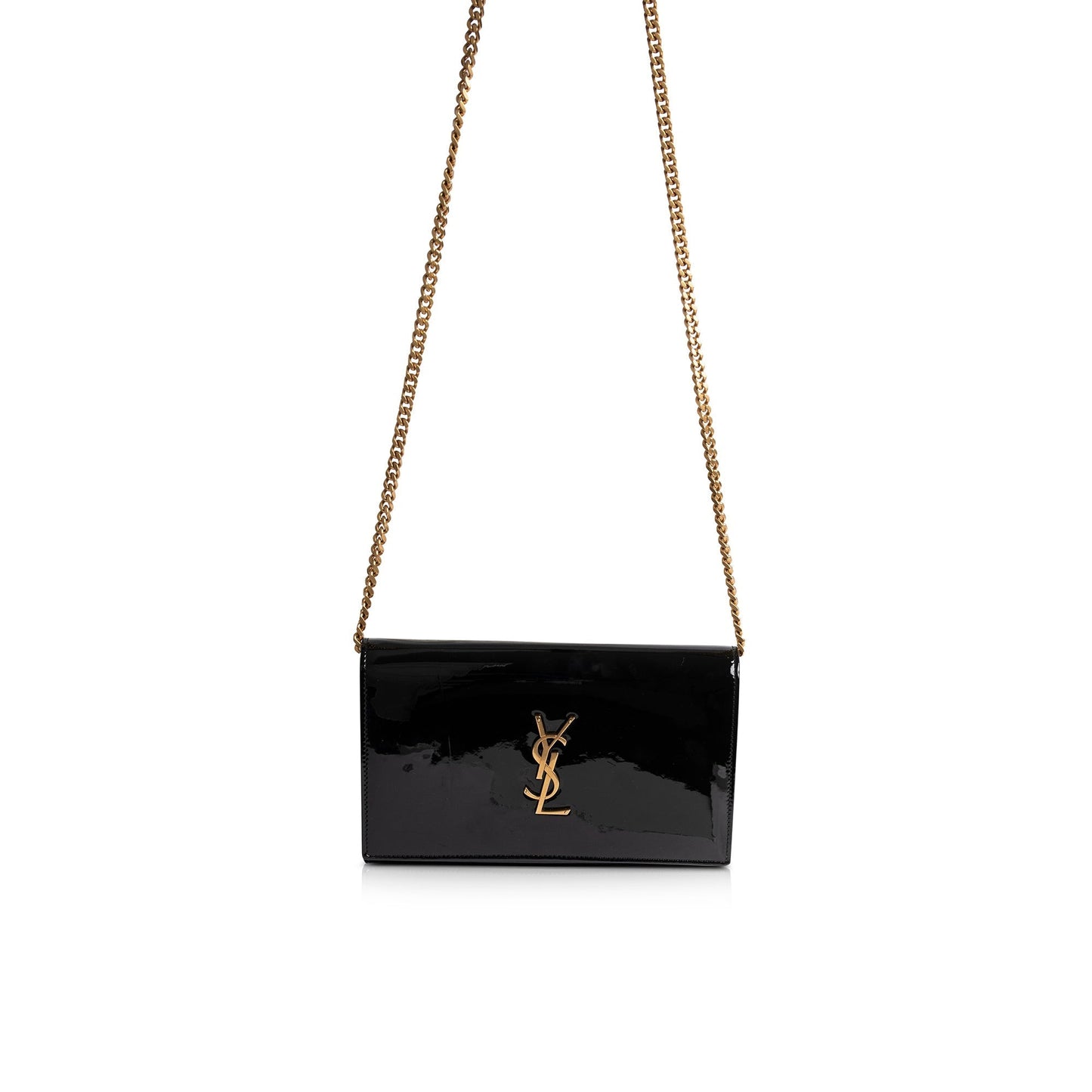 Saint Laurent Patent Leather Kate Chain Wallet