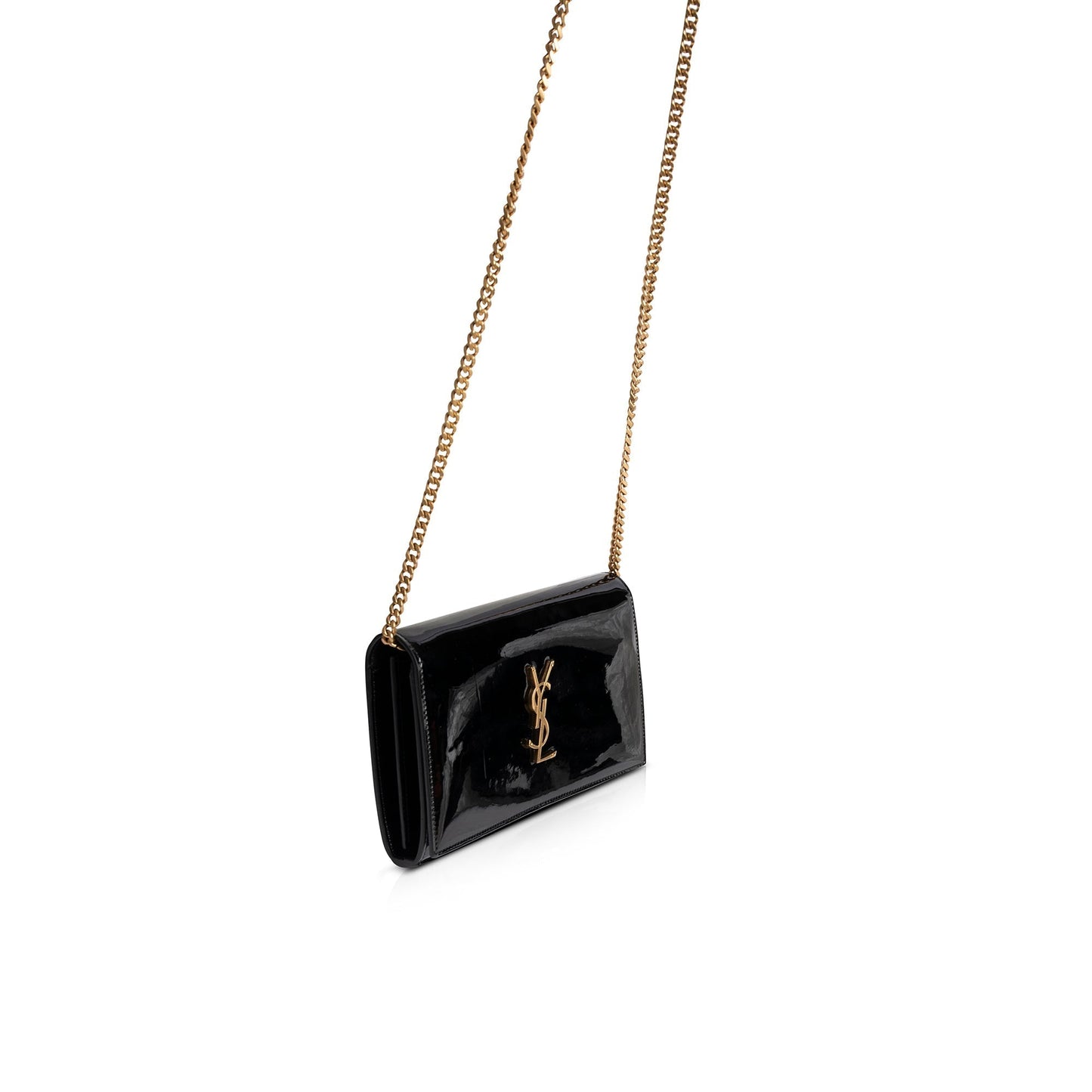 Saint Laurent Patent Leather Kate Chain Wallet