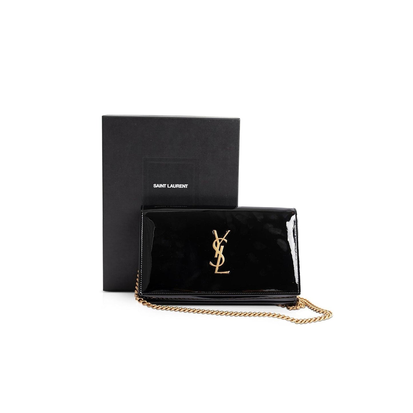 Saint Laurent Patent Leather Kate Chain Wallet