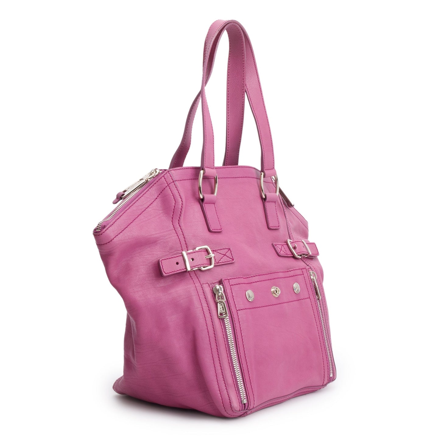 Saint Laurent Pink Calfskin Leather Small Downtown Tote