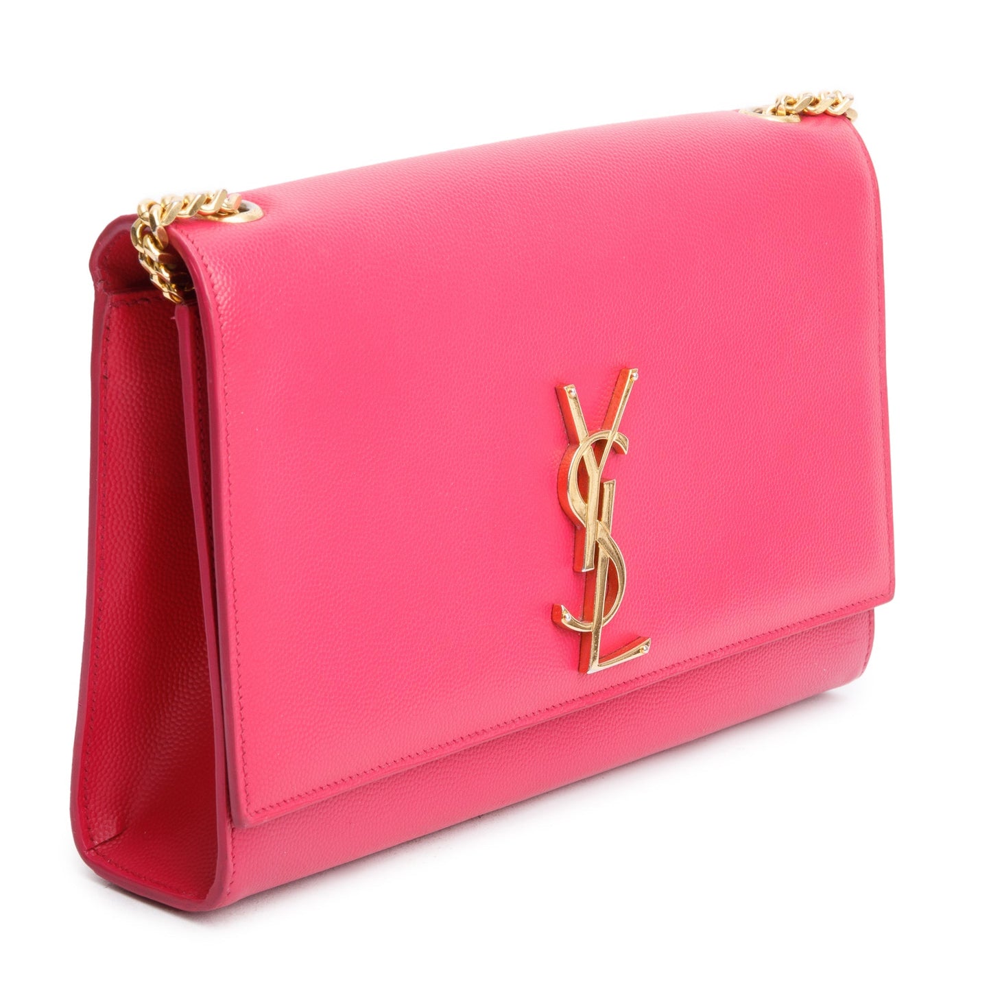 Saint Laurent Pink Grain De Poudre Leather Medium Kate Bag