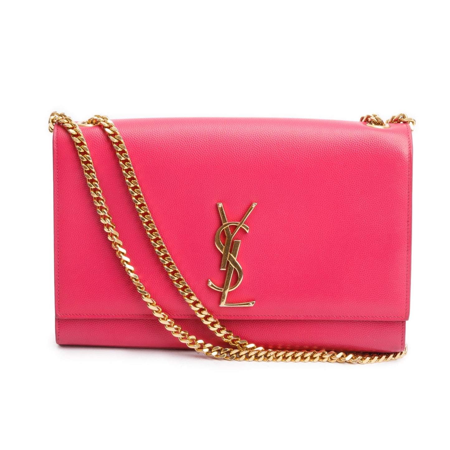 Saint Laurent Pink Grain De Poudre Leather Medium Kate Bag