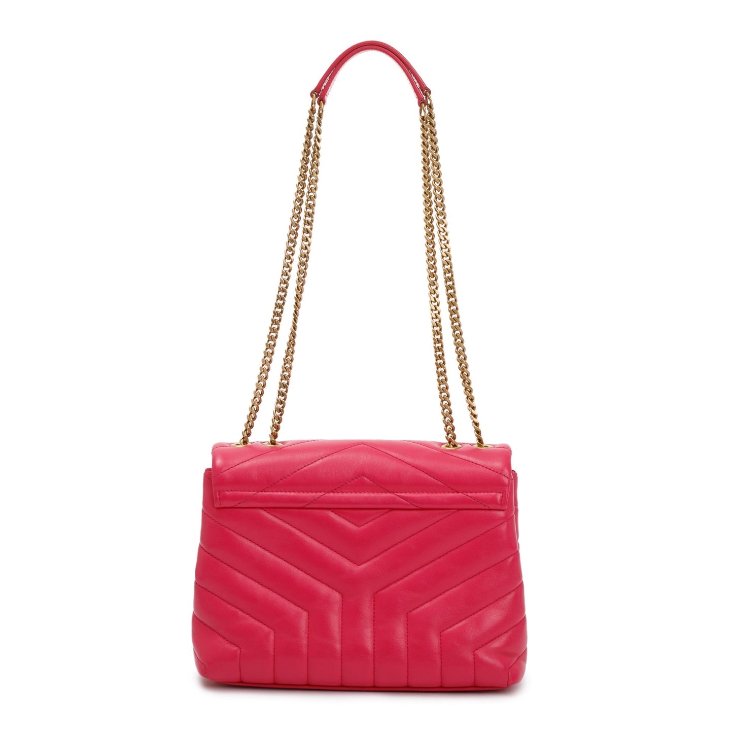 Saint Laurent Pink Leather Small Loulou Chain Shoulder Bag
