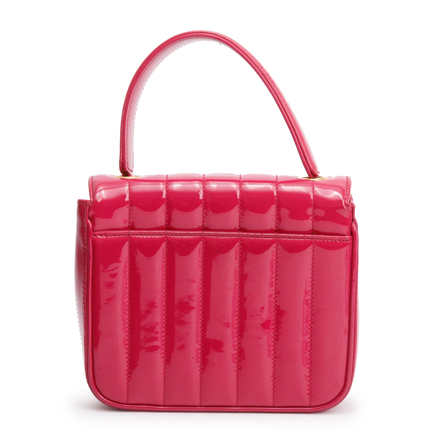 Saint Laurent Pink Patent Leather Small Monogram Vicky Chain Bag