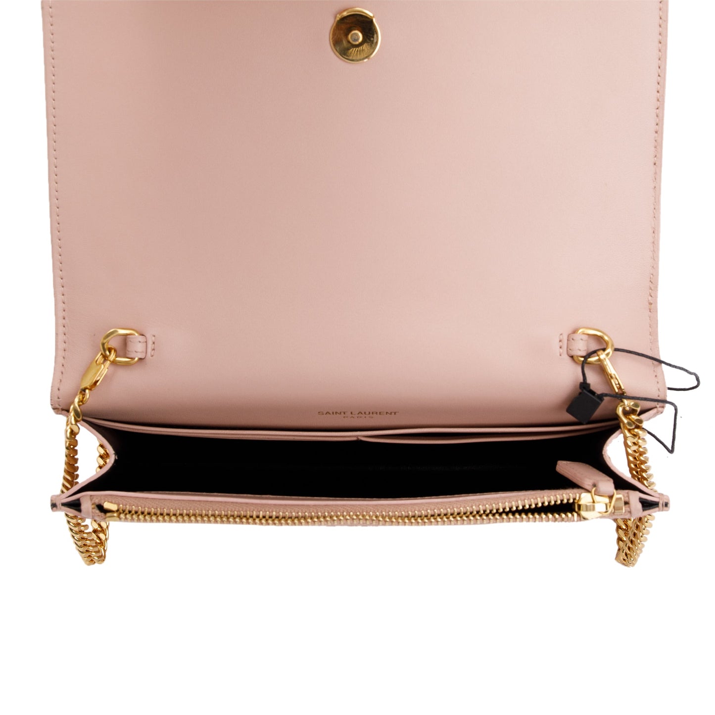 Saint Laurent Pink Smooth Calfskin Leather Small Classic Monogram Kate Tassel Chain Bag