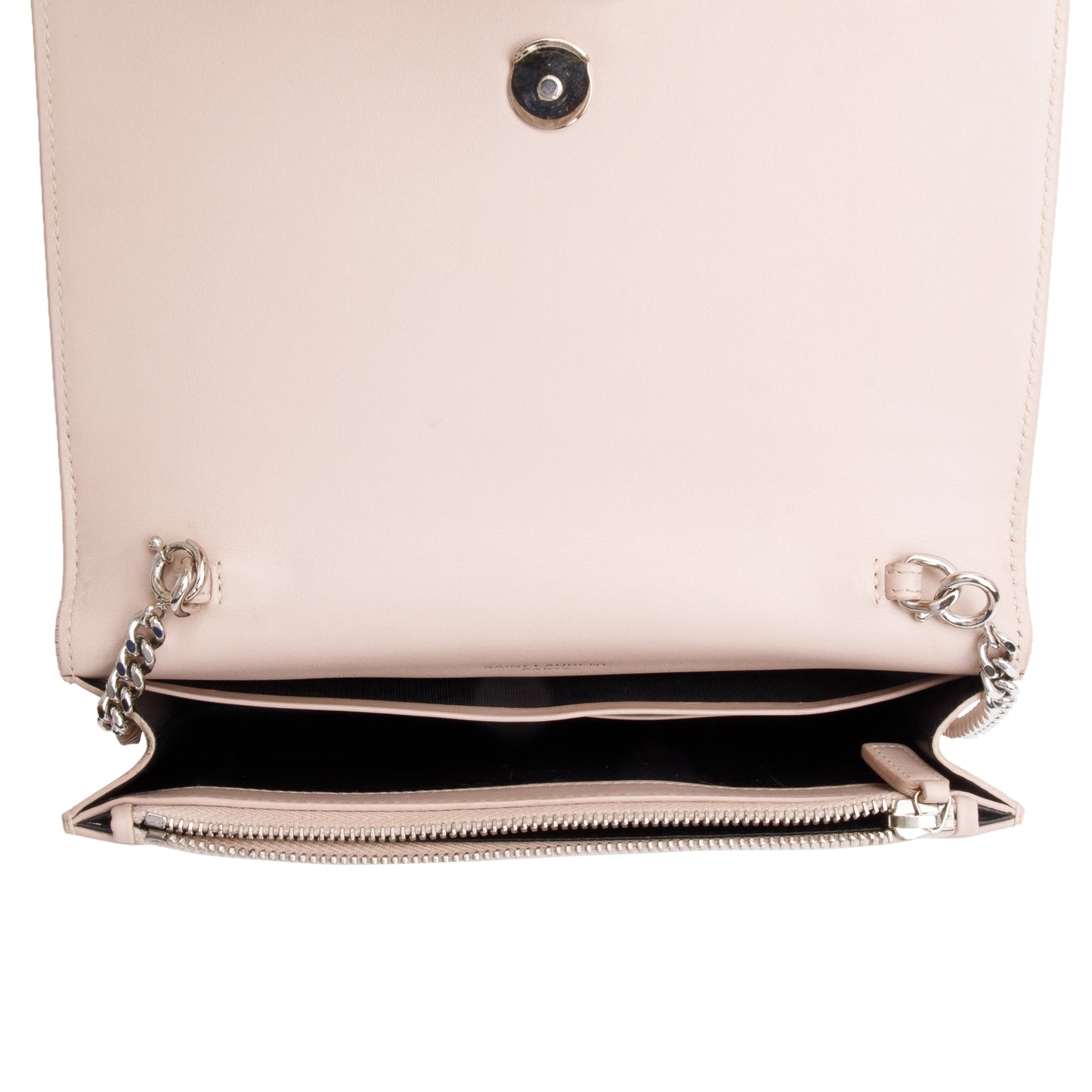 Saint Laurent Pink Smooth Leather Small Classic Monogram Kate Tassel Chain Bag