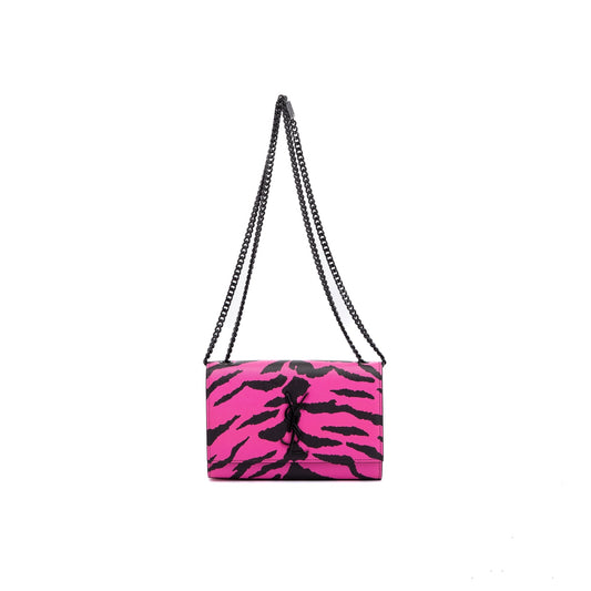 Saint Laurent Pink Zebra Print Monogram Small Kate Bag