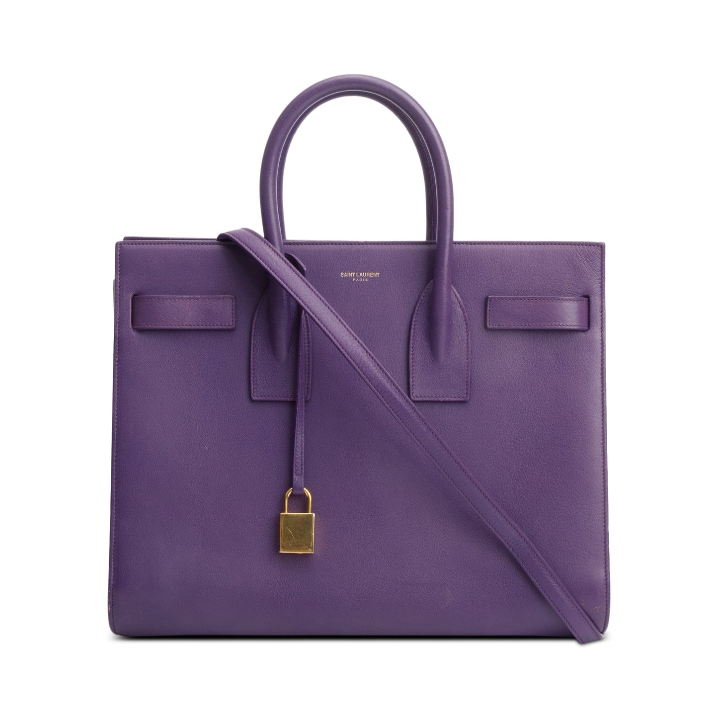 Saint Laurent Purple Calfskin Leather Small Sac De Jour
