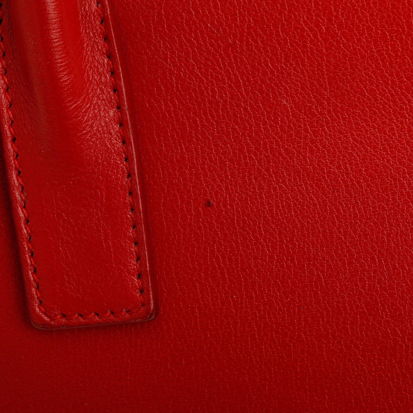 Saint Laurent Red Smooth Calfskin Leather Nano Sac De Jour