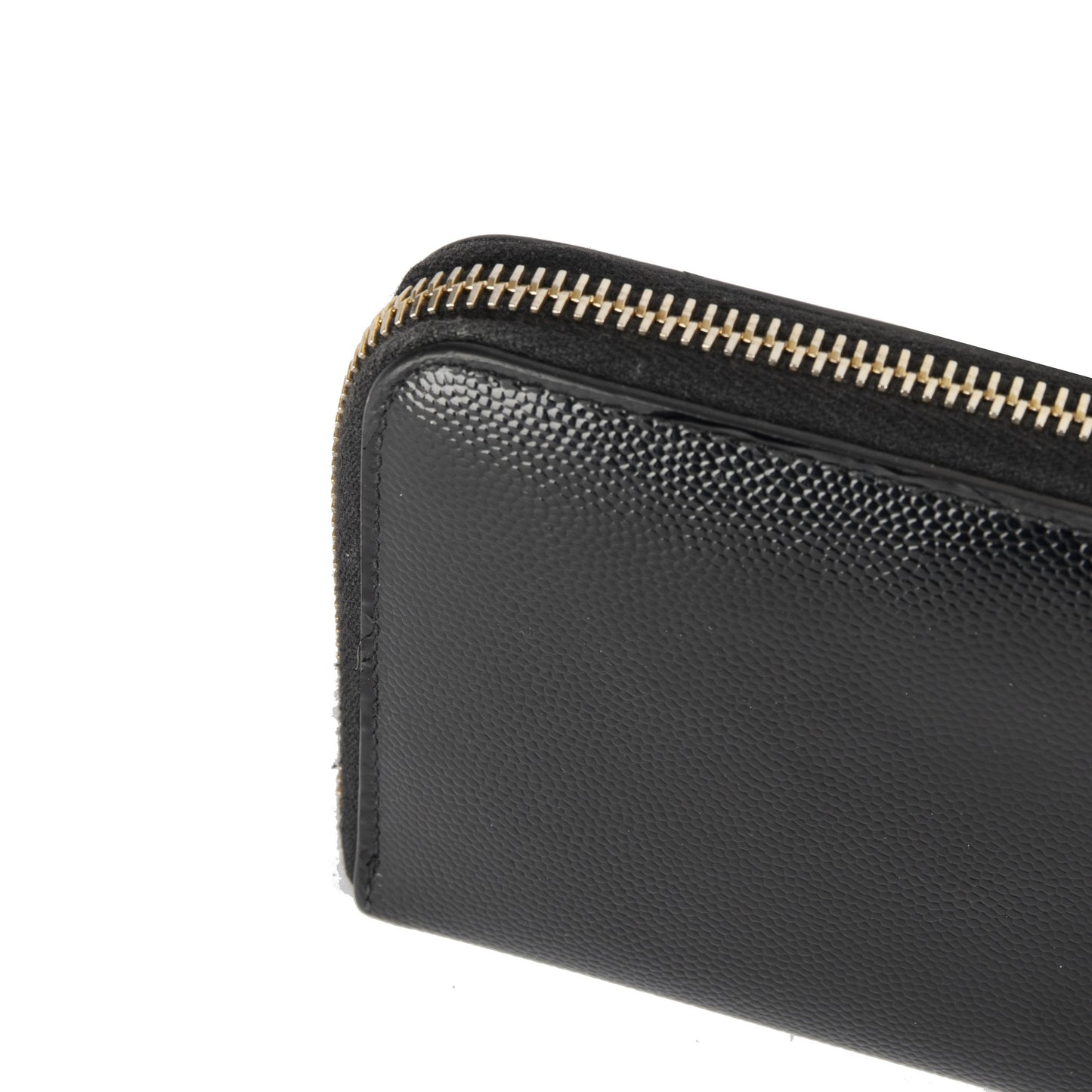 Saint Laurent Shiny Leather Zip Wallet