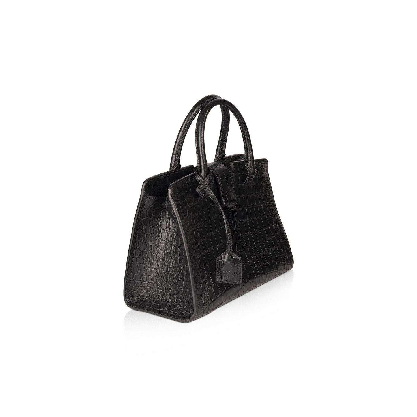 Saint Laurent Small Embossed Croc Monogram Cabas Bag