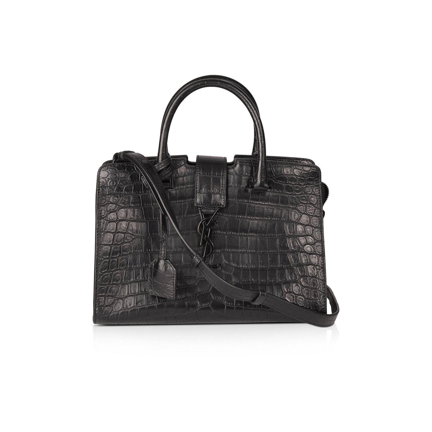 Saint Laurent Small Embossed Croc Monogram Cabas Bag