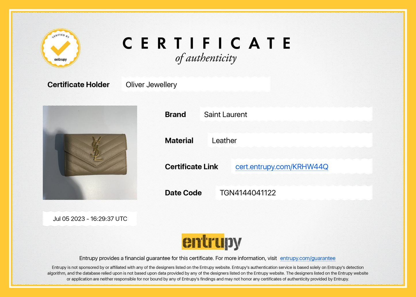 Saint Laurent Small Envelope Wallet