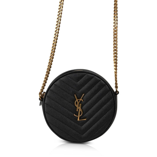 Saint Laurent Vinyle Round Monogram Camera Bag